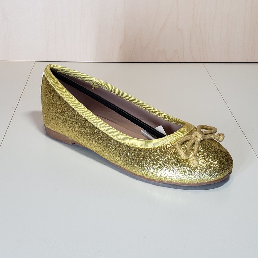 Soho Toddler Comfy Insole Glitter Dress Ballet Flats - Gold